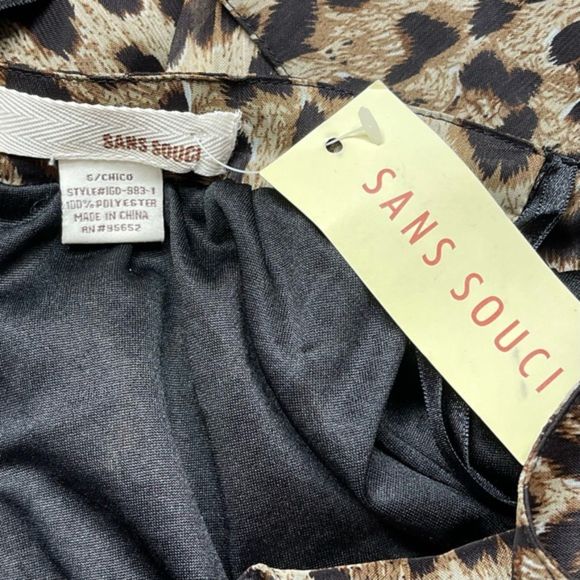 Sans Souci Leopard Print Halter Maxi Dress Cut-Out Leopard Print Size Small NEW - Picture 9 of 10